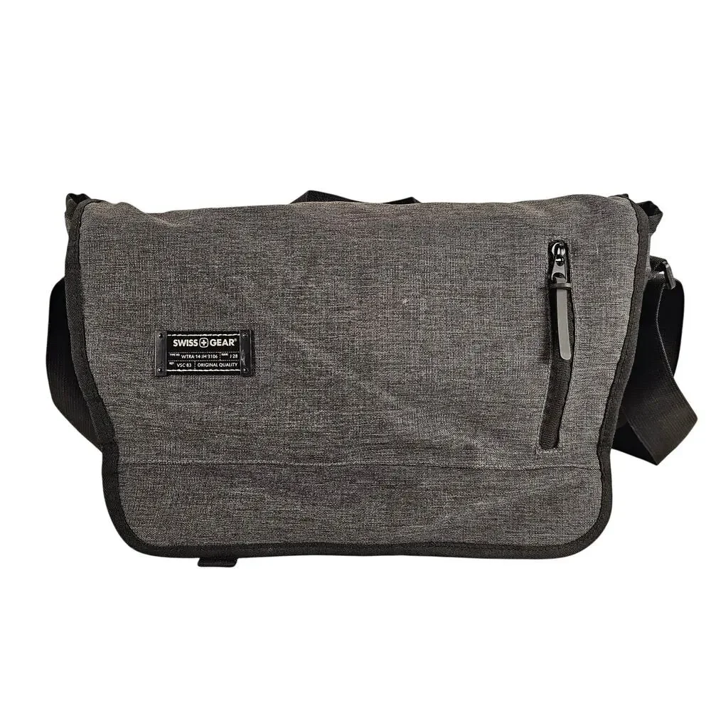 SwissGear Gray Messenger Bag Laptop Shoulder Bag Crossbody 15” Travel Work